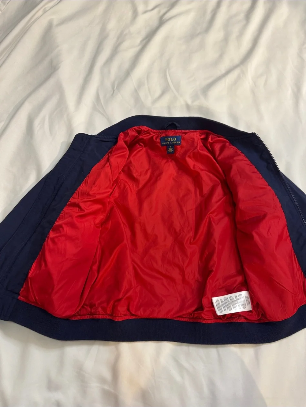 Polo by Ralph Lauren Navy Bomber Jacket with White Stripes